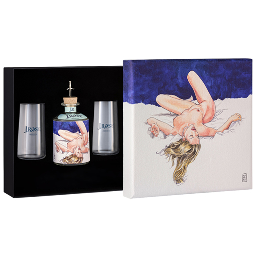 Picture of Box +2 glasses J.Rose London Dry Gin - The Blue Reverie 0.7L 43%