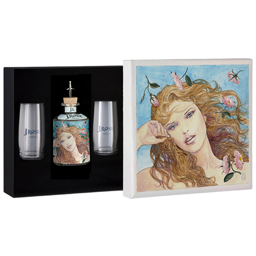 Εικόνα της Box +2 glasses J.Rose London Dry Gin - The Golden Dawn 0.7L 43%